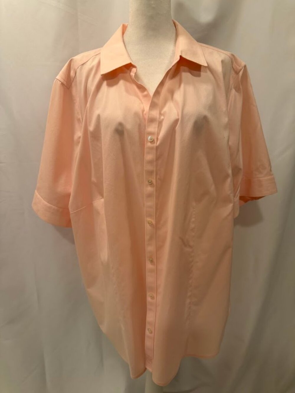 NWOT TALBOTS Pink Color Button Down Blouse (100% Cotton) - 24W